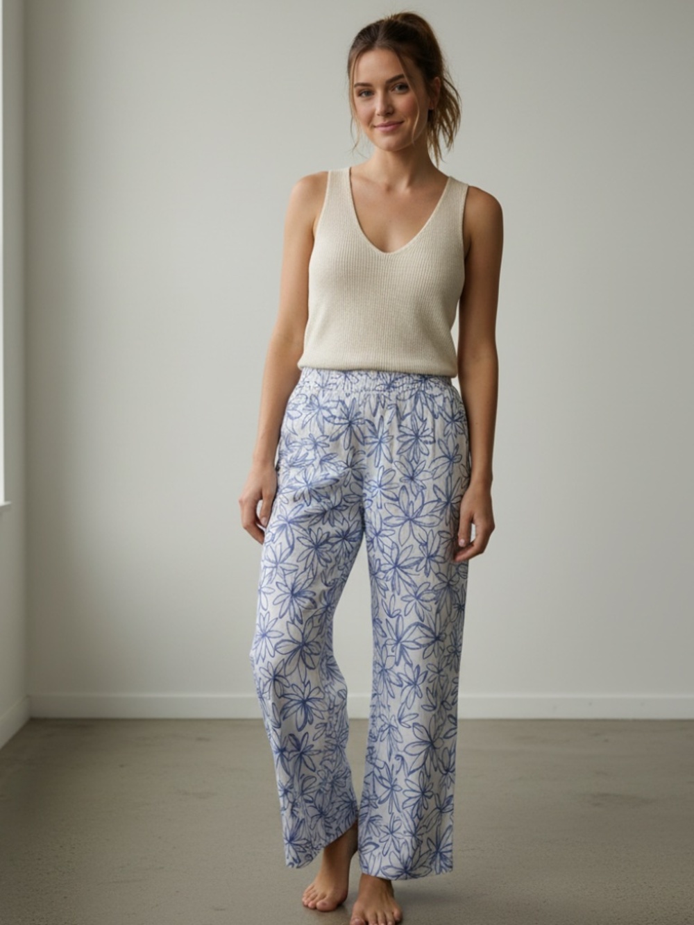 NIA wide leg floral pants